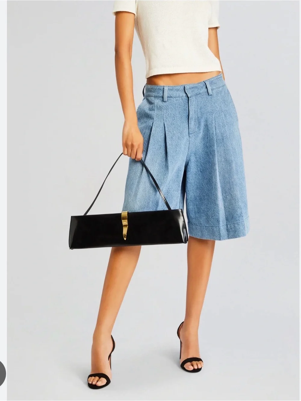 RETROFETE Ruth mini Shoulder Bag Silver Metallic Clutch Shoulder Bag